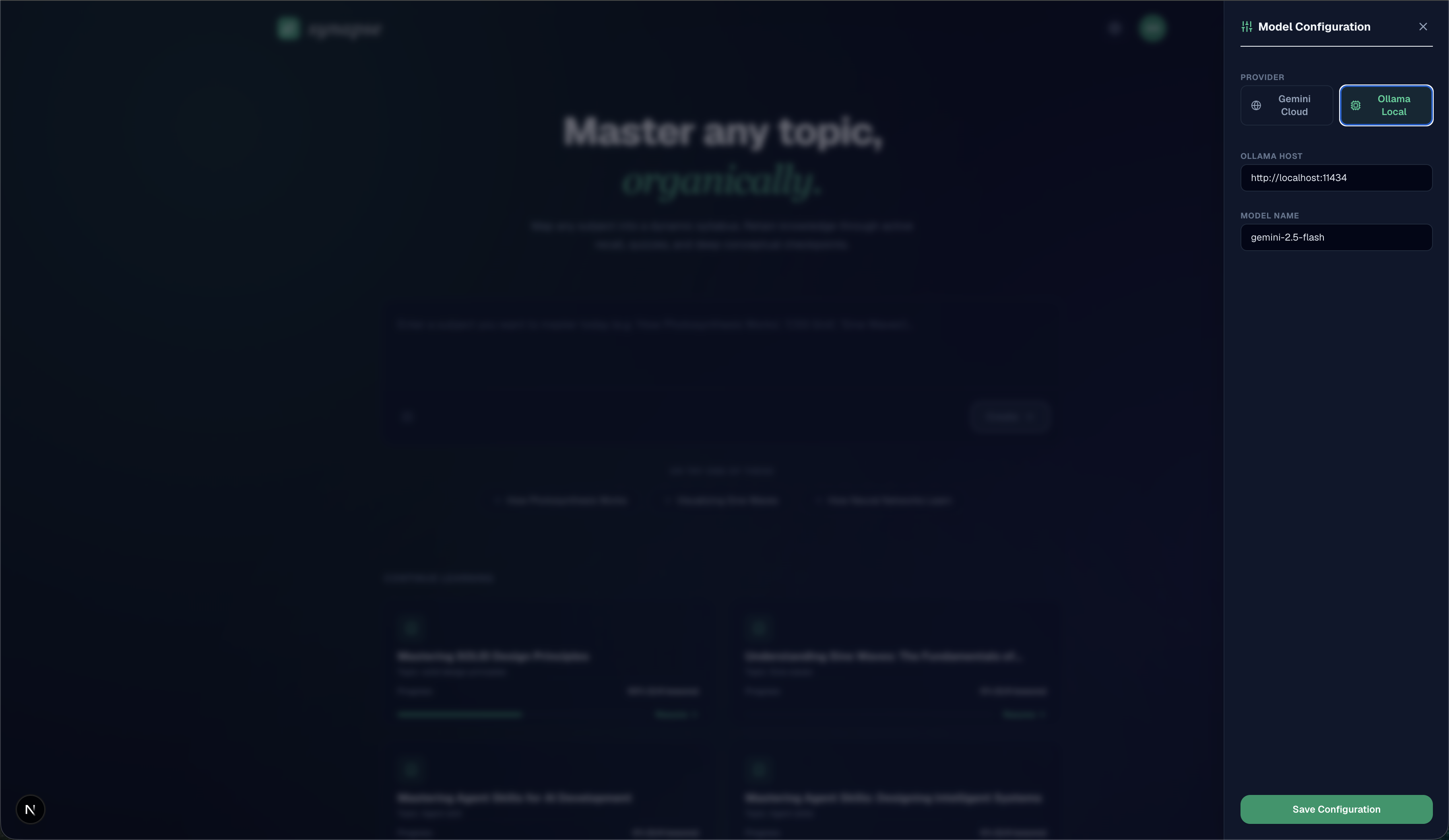 Synapse AI Course Generator Homepage